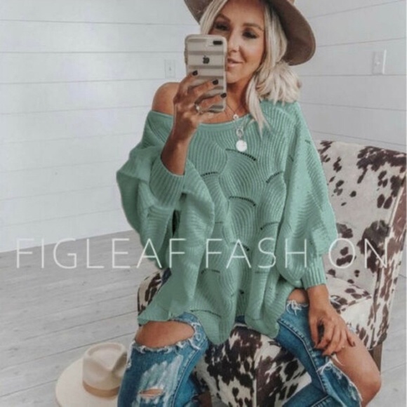 Cozy Oversized Off the Shoulder Knit Sweater - Picture 2 of 4